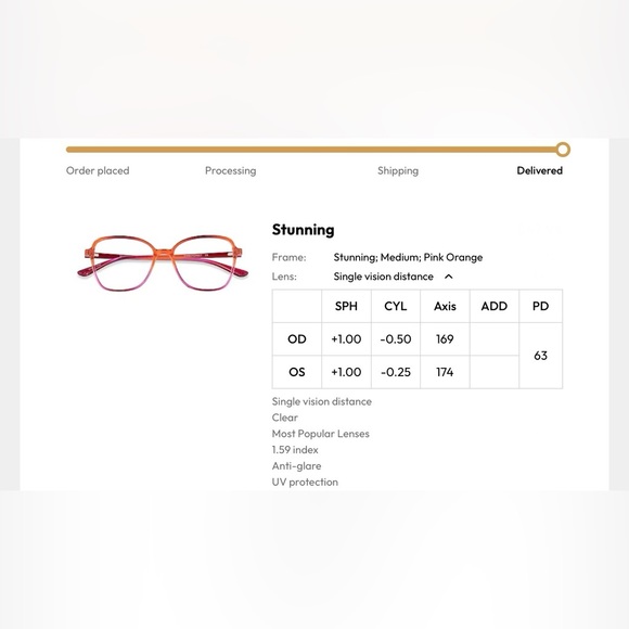 Eyebuy Direct Stunning Frames Glasses Ombré Orange & Pink - Picture 3 of 3